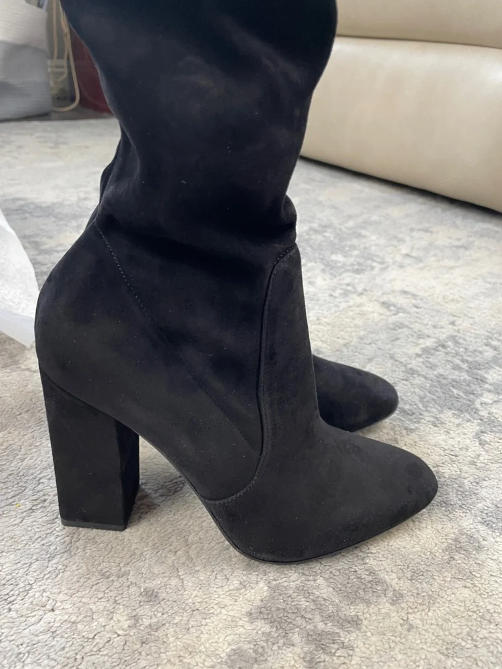 NIB Tamara Mellon Helmut Over The Knee Stretch Suede Boots Thigh Black 37